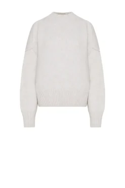 Beżowy sweter z wełną merynosową i bawełną