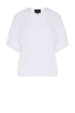 Bluzka off white z lyocellem i jedwabiem
