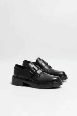 Czarne monk shoes