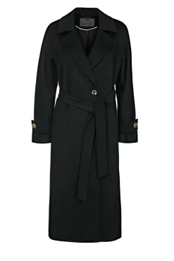 Czarny płaszcz 100% kaszmir Izabelle Luxury Line