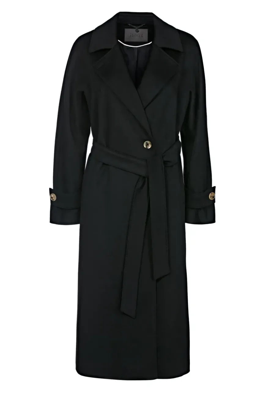 Czarny płaszcz 100% kaszmir Izabelle Luxury Line