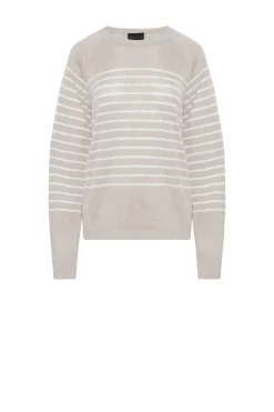 Lniany sweter w paski