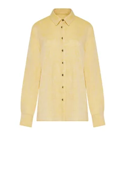 Luźna żółta koszula z lnu