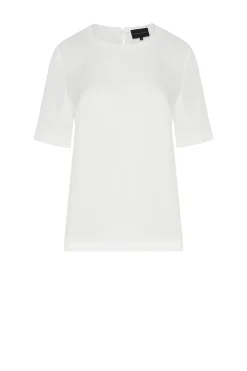 Pudełkowa bluzka off white z lnu