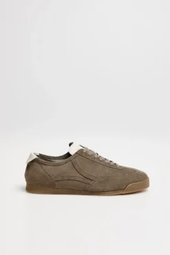 Sneakersy ze skóry zamszowej