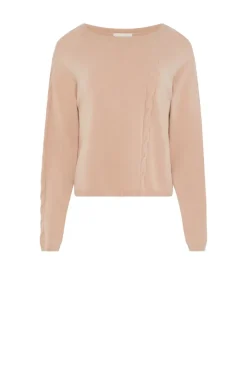 Sweter z kaszmiru w pudrowym różu