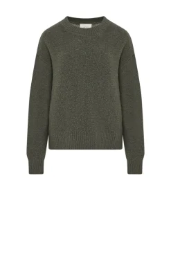 Zielony dzianinowy sweter z wełny merynosowej